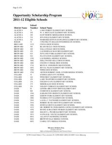 Page 1 of 4  Opportunity Scholarship Program[removed]Eligible Schools District Name