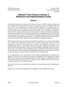 NTP Working Group Technical Report[removed]