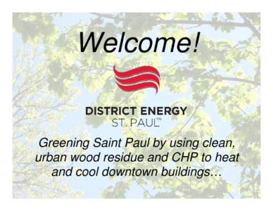 Welcome!  Greening Saint Paul by using clean, urban wood residue and CHP to heat and cool downtown buildings…