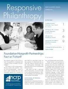 Responsive Philanthropy NCRP’S QUARTERLY JOURNAL SUMMER 2011