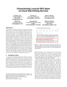 Characterizing Long-tail SEO Spam on Cloud Web Hosting Services Xiaojing Liao Chang Liu