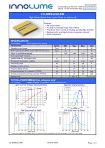 Innolume GmbH Konrad-Adenauer-Allee 11, 44263 Dortmund/Germany Phone: +; Web: www.innolume.com LD-10XX-CoC-8W High Power Broad-Area Laser Diode on submount