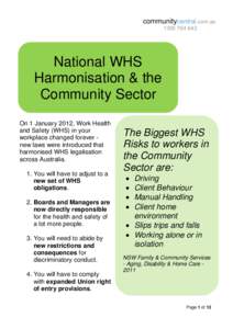 communitycentral.com.au[removed]National WHS Harmonisation & the Community Sector