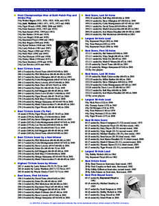 PGA Championship Stroke-Play Records[removed]to present) n n  n