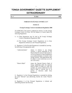 7  TONGA GOVERNMENT GAZETTE SUPPLEMENT EXTRAORDINARY No. 4