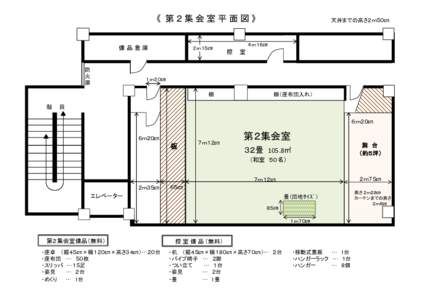 《 第２集会室平面図》 備品倉庫 防 火 扉