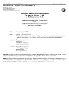 STATE OF CALIFORNIA—NATURAL RESOURCES AGENCY  EDMUND G. BROWN, JR., Governor SANTA MONICA MOUNTAINS CONSERVANCY RAMIREZ CANYON PARK