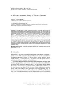 Statistical models / Discrete choice / Demand / Elasticity / Economic model / Utility / Marginal utility / Random variable / Taste / Economics / Consumer theory / Microeconomics