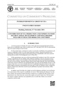 October[removed]CCP:TE 14/5 E COMMITTEE ON COMMODITY PROBLEMS