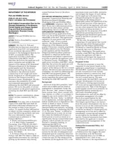 Federal Register / Vol. 83, NoTuesday, April 3, Notices DEPARTMENT OF THE INTERIOR Fish and Wildlife Service [FWS–R1–ES–2017–N104; FXES11140100000–189–FF01E00000]