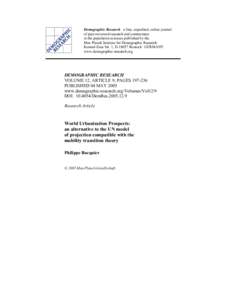 World Urbanization Prospects: an alternative to the UN model of projection compatible with the mobility transition theory