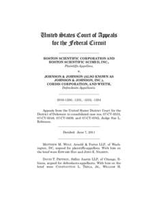 United States Court of Appeals for the Federal Circuit __________________________ BOSTON SCIENTIFIC CORPORATION AND BOSTON SCIENTIFIC SCIMED, INC., Plaintiffs-Appellees,