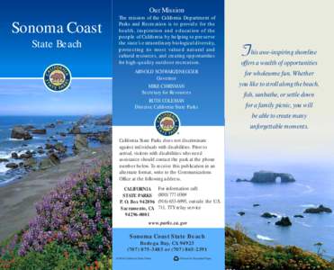 Our Mission  Sonoma Coast State Beach  The mission of the California Department of