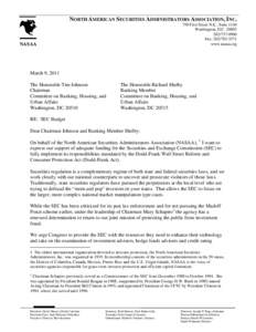 NORTH AMERICAN SECURITIES ADMINISTRATORS ASSOCIATION, INC. 750 First Street N.E., Suite 1140 Washington, D.C[removed]0900 Fax: [removed]www.nasaa.org
