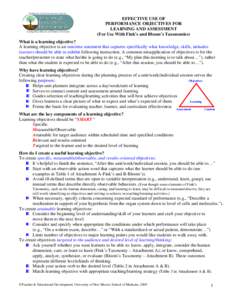 Microsoft Word - Effective Use of Learning Objectives-Fink & Bloom.doc