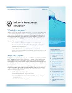 City	of	Raleigh	|	Public	Utilities	Department	  January	2014 Industrial	Pretreatment	 Newsletter