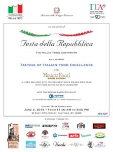 on occasion of  Festa della Repubblica The Italian Trade Commission will present