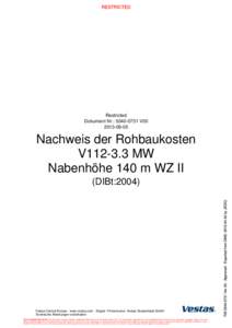 Restricted Dokument Nr.: V00Nachweis der Rohbaukosten V112-3.3 MW