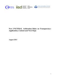 Foreign direct investment / International economics / Business / International arbitration / Investment / International Centre for Settlement of Investment Disputes / International Investment Agreement / Arbitral tribunal / United Nations Commission on International Trade Law / Law / Arbitration / Legal terms