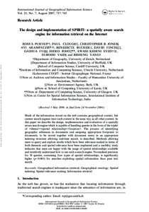 International Journal of Geographical Information Science Vol. 21, No. 7, August 2007, 717–745 Research Article  Downloaded By: [UVA Universiteitsbibliotheek SZ] At: 19:02 21 September 2009