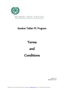 Student Tablet PC Program  Terms and Conditions
