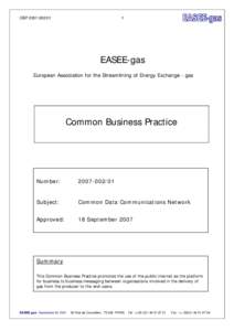 CBP[removed]EASEE-gas European Association for the Streamlining of Energy Exchange - gas