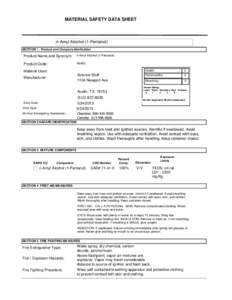 MATERIAL SAFETY DATA SHEET  n-Amyl Alcohol (1-Pentanol) SECTION 1 . Product and Company Idenfication  Product Name and Synonym: