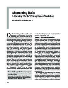 Abstracting Bulls A Dancing Words/Writing Dance Workshop Michele Root-Bernstein, Ph.D. O