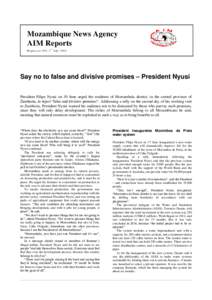 Mozambique News Agency AIM Reports Repo rt no .510 , 1 st
