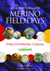 2014 New England  merino field days Friday 10 & Saturday 11 January GOLD SPONSOR