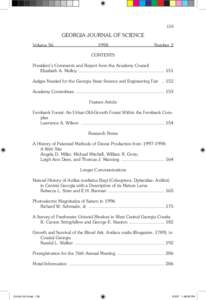 150  GEORGIA JOURNAL OF SCIENCE Volume[removed]