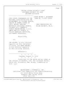 Nolan McCarty, Ph.D.  August 5, 2014 Page 1 UNITED STATES DISTRICT COURT