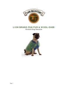 LION BRAND FUN FUR & WOOL-EASE ® Knitted Dog Sweater  Page 1
