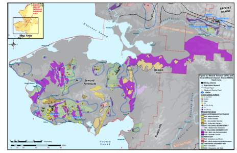 Mineral Terranes and Known Mineral Deposit Areas, South Area