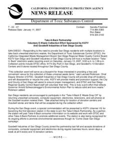 California Department of Toxic Substances Control / Palm Avenue / H Street / Escondido /  California / Union Station / Computer recycling / Grantville / San Diego Metropolitan Transit System / California / San Diego metropolitan area / San Diego