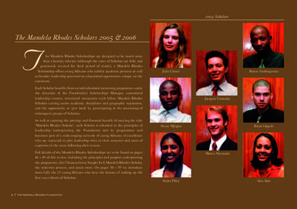 2005 Scholars  The Mandela Rhodes Scholars 2005 & 2006 T