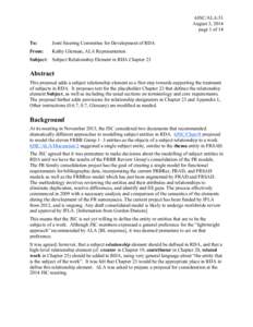 6JSC/ALA/31 August 3, 2014 page 1 of 14 To:  Joint Steering Committee for Development of RDA