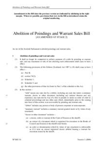Abolition of Poindings and Warrant Sales Bill  1
