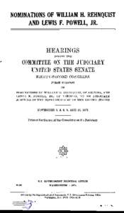 NOMINATIONS OF WILLIAM H. REHNQUIST AND LEWIS F. POWELL, JR. HEARINGS BEFORE THE