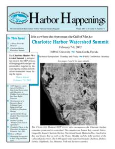 Harbor Happenings  The newsletter of the Charlotte Harbor National Estuary Program In T hi s IIsss u e