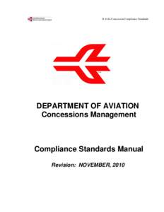 H-JAIA Concession Compliance Standards  DEPARTMENT OF AVIATION Concessions Management  Compliance Standards Manual