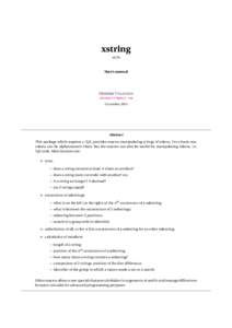 xstring v1.7c User’s manual  Christian T ELLECHEA