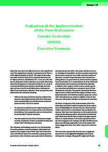 Annex 1.9  Evaluation of the Implementation of the Paris Declaration Country Evaluation GHANA