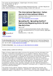 This article was downloaded by: [Copenhagen University Library] On: 16 April 2015, At: 02:11 Publisher: Routledge Informa Ltd Registered in England and Wales Registered Number: Registered office: Mortimer House, 