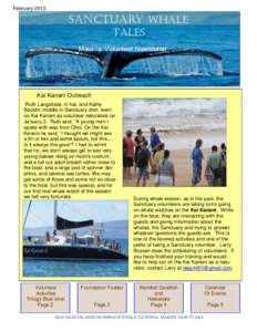 February[removed]Sanctuary Whale Tales Maui ’ s Volunteer Newsletter