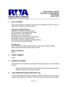 Regional Water Authority Executive Committee Meeting Final Minutes May 23, [removed].