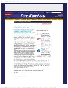Supply Chain Management - SupplyChainBrain.com: Logistics Clusters Drive Value and Growth