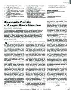 Model organisms / Molecular genetics / RNA interference / Gene / Epistasis / Interactome / Caenorhabditis elegans / WormBase / Evolution / Biology / Molecular biology / Bioinformatics