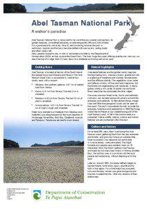 Abel Tasman National Park: conservation revealed: publications