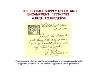 Microsoft PowerPoint - The Fishkill Encampment and Supply Depot.ppt
